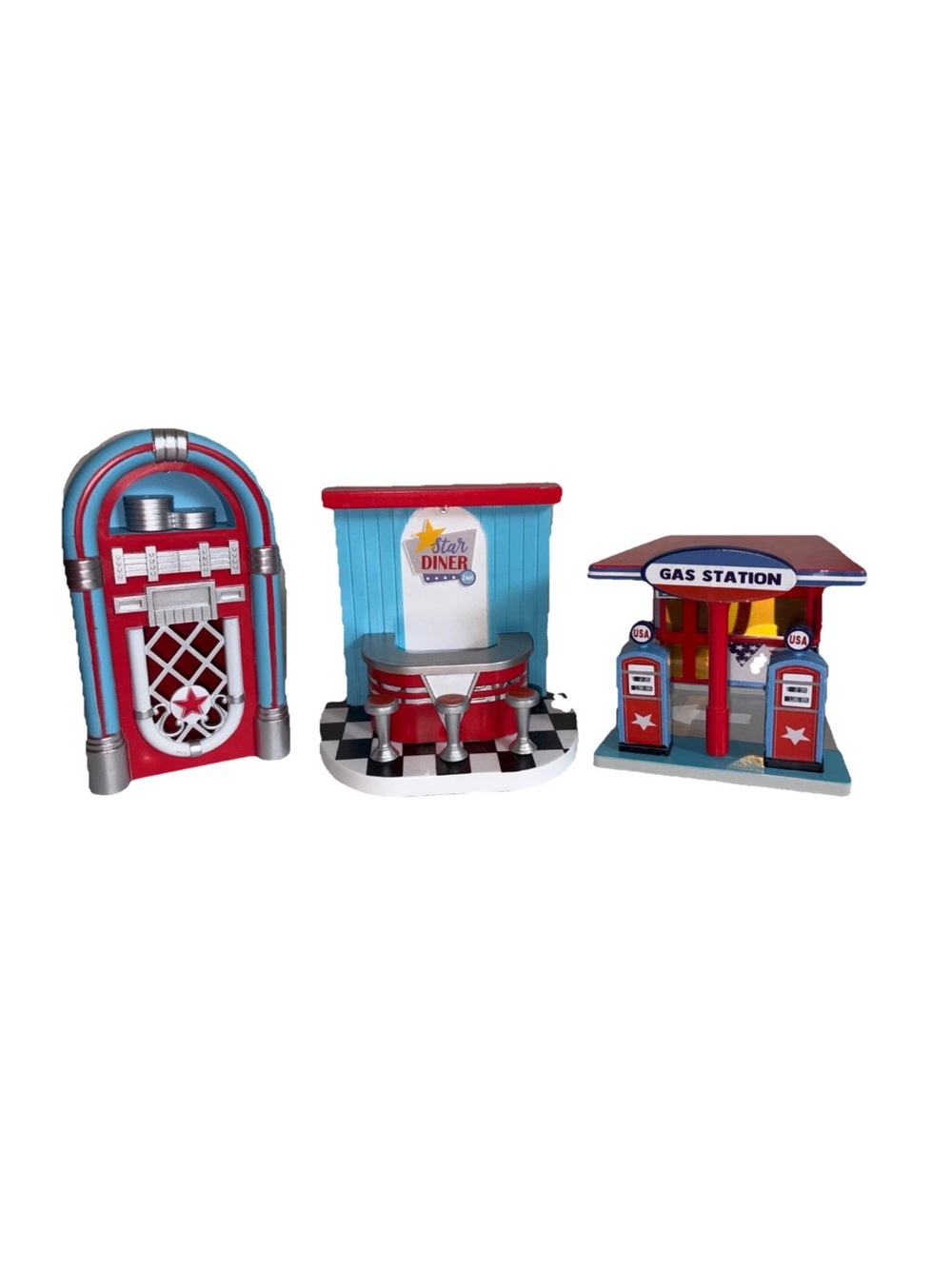 Retro Diner & Gas Station Target Red, Blue, White Fourth of July Patriotic